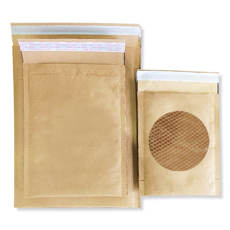 Custom brown honeycomb paper envelope bags biodegradable honeycomb cushion padded mailers