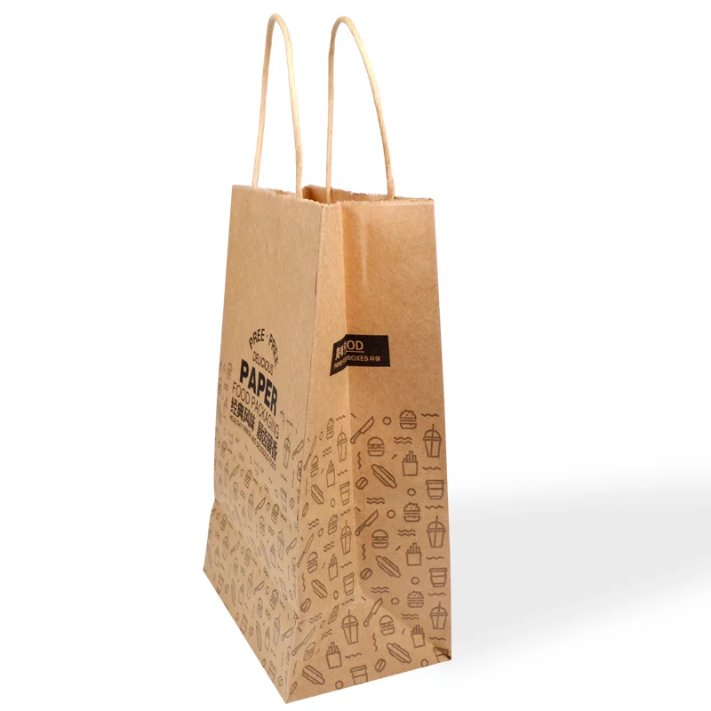 Good Price Kraft Paper Bags Recyclable Shopping Clothing Gift Bag Food Take Away with Your Own Logo