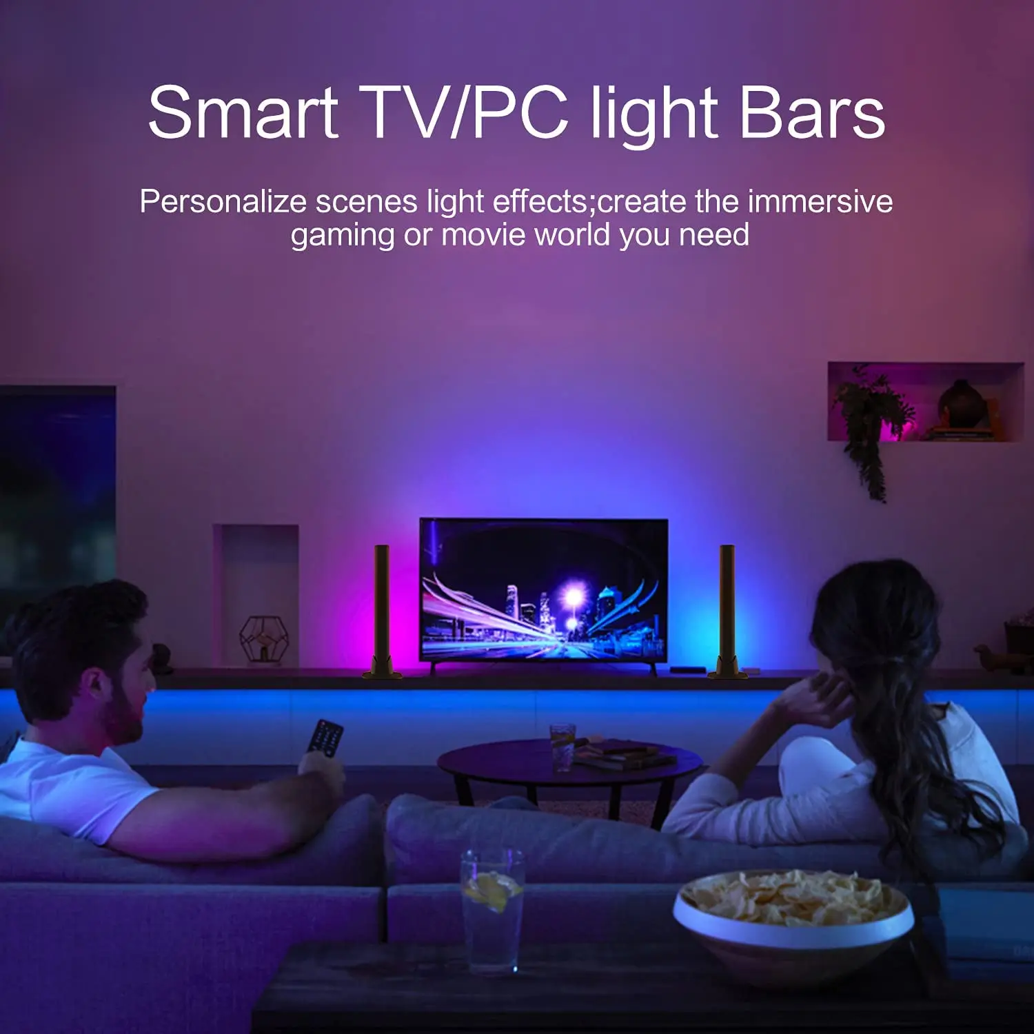 Ambient Lamp Voice APP Control Gaming table lamp RGB Music Level Indicator Pickup Rhythm light Smart sound activated lighting