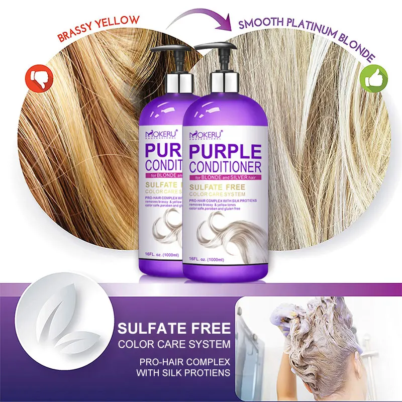 Customize Mokeru Sulfate Free Anti-hair loss Hair Conditioner Paraben Free Purple Shampoo and Conditioner For Women and Men
