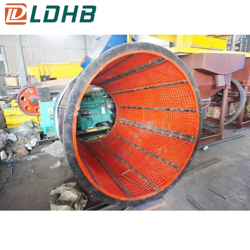 High efficiency mineral quarry separation rotary trommel screen design