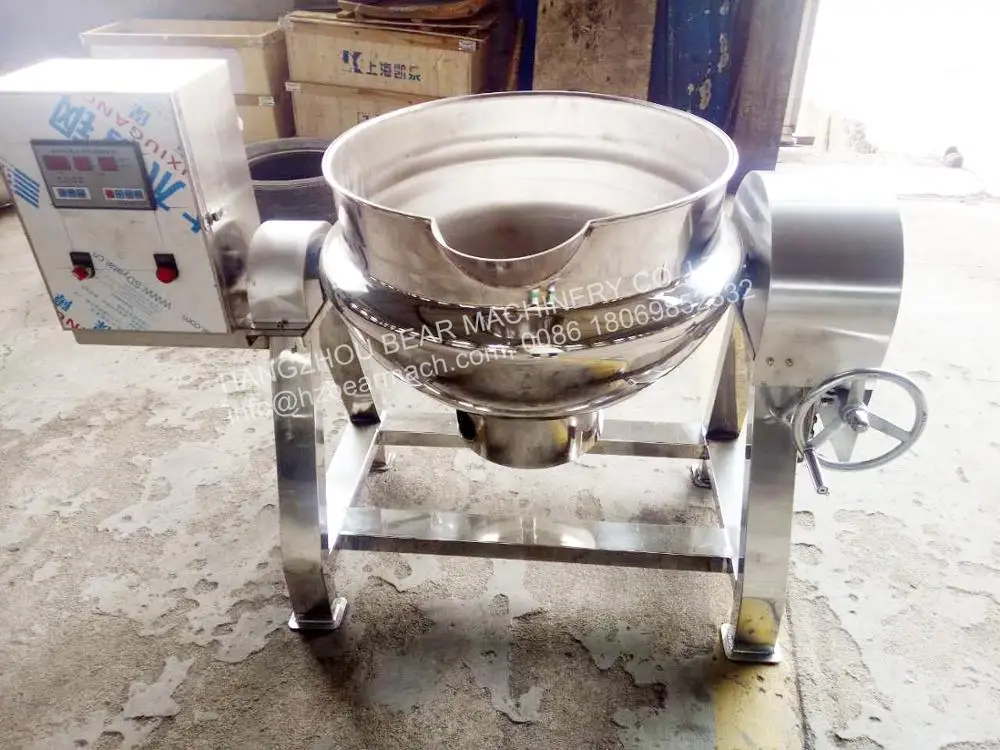 High Quality Tilting Steam Heating Jacketed Pot Automatic Wok Chili Sauce Making Machine Milk Boiling Machine Cooking Cutter