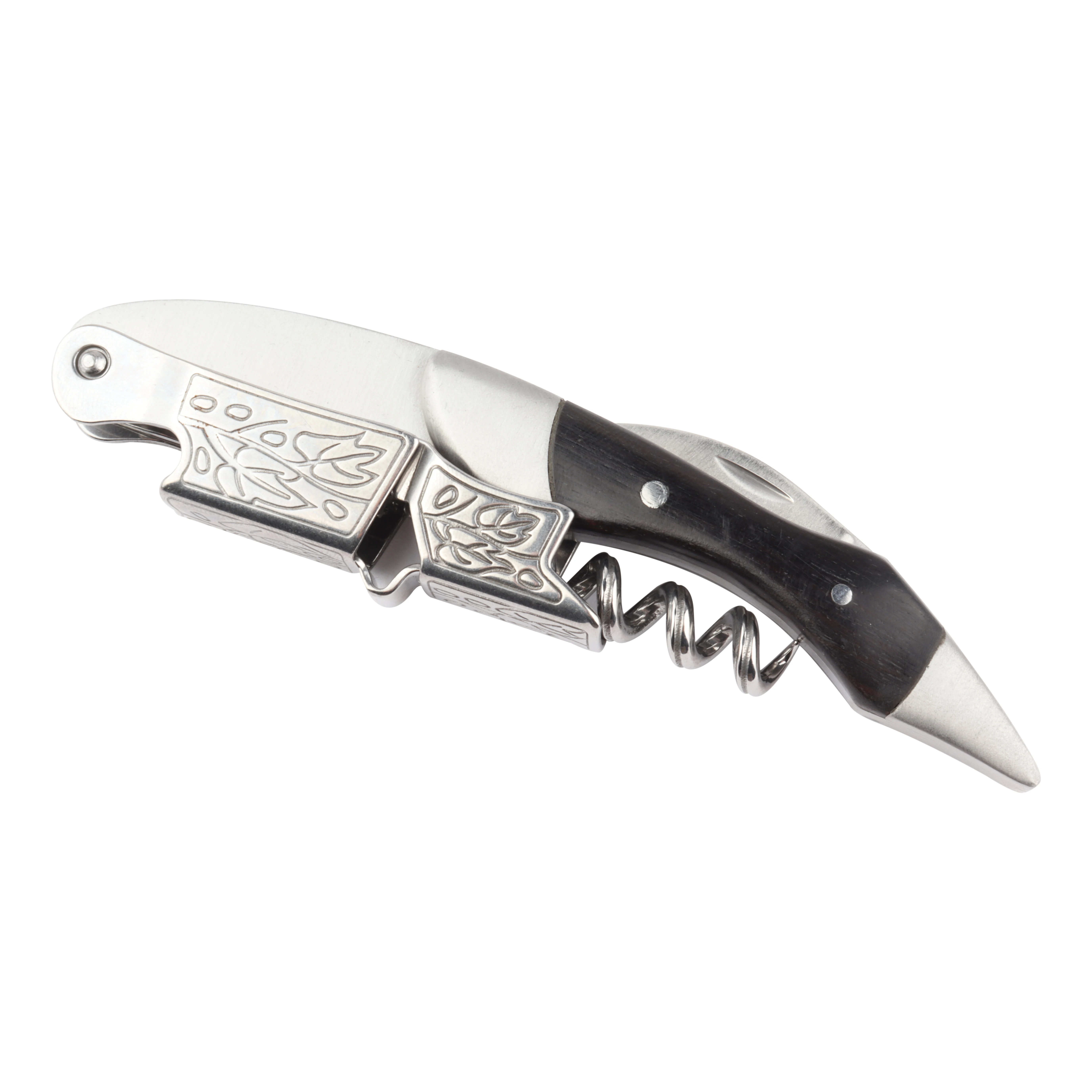 High Quality Server Friend Bottle Opener Murano Durand Wine Premium Stainless Steel Black Metal Lever Bottle Opener