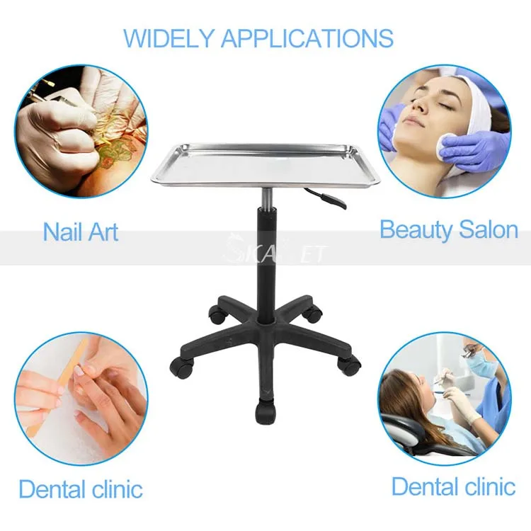 Wholesale beauty spa facial furniture equipment salon trolley hairdressing barber tattoo cart adjust metal hair salon trolley