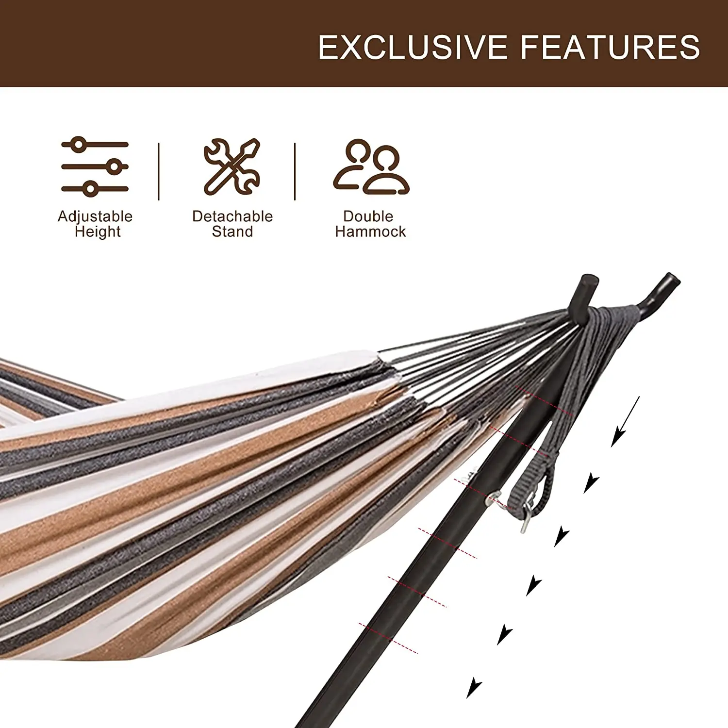 Danlong luxury double person travel outdoor patio brazil hammock hiqh quality hamaca colgante with stand