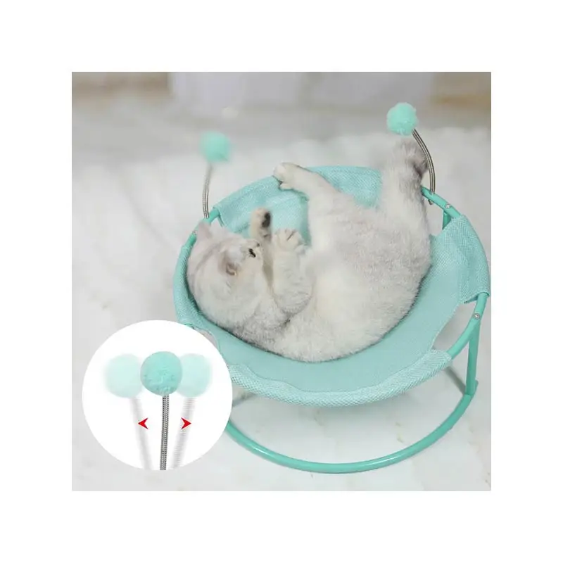 Soyal Home Can Be Customized Round Cat Hammock Bed With Bracket Double-sided Pet Cat Hammock With Ball