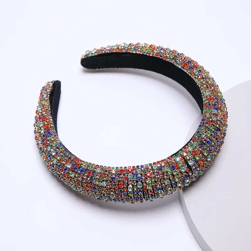 
Wholesale Women headband Padded Diamond Sponge Baroque Headband Luxury Bling Full shinny Rhinestone Headband bulk 