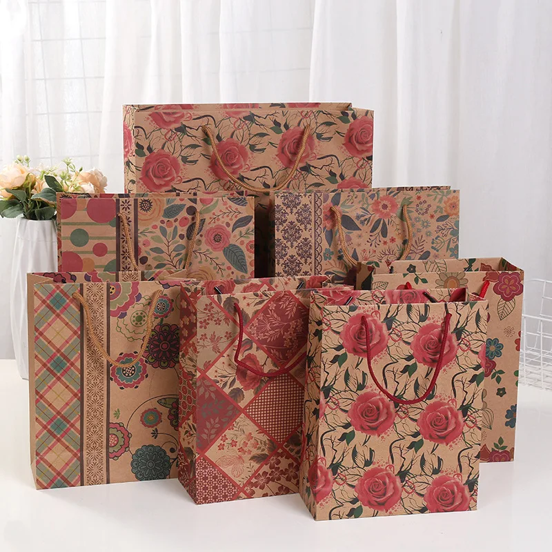 Bestyle customize logo recyclable handbag kraft paper shopping gift bags