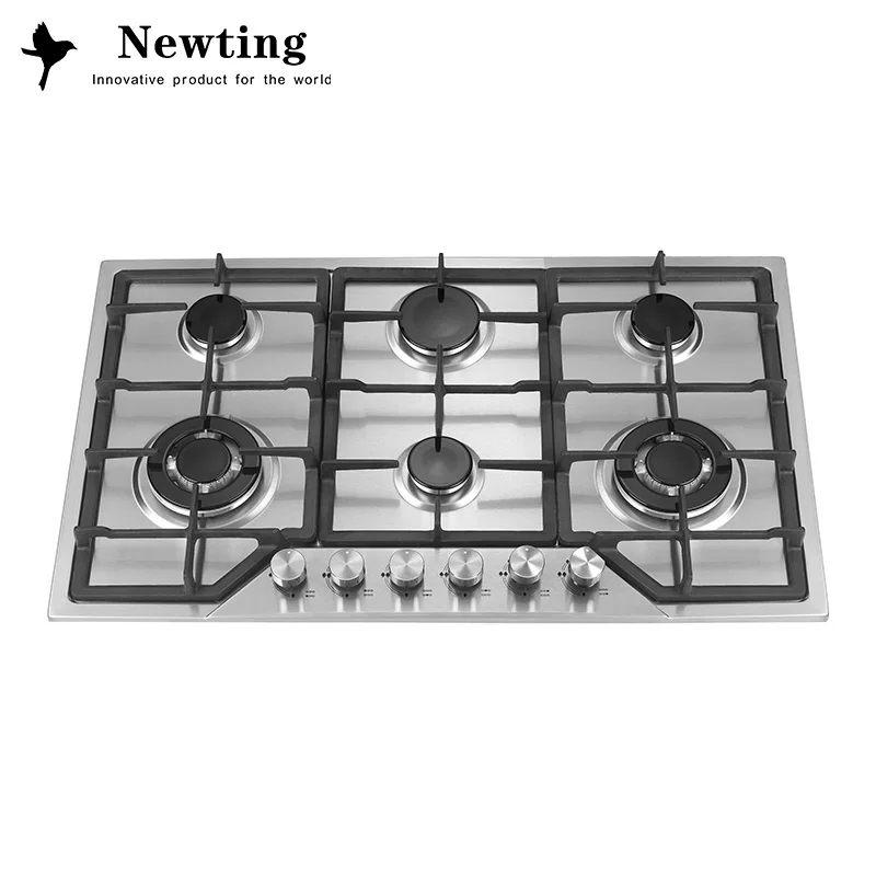 
New Arrival Stainless Steel Gas Stove 6 Burner Built-In Gas Cooktop Hob Cooker 