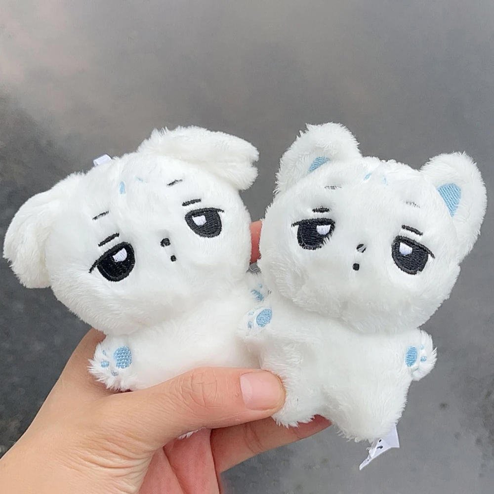 10CM KPOP Winter Cute Cartoon Plush Doll Keychains Kawaii Soda Dog Animals Stuffed Toy Keyring Pendant Bag Accessories Fans Gift