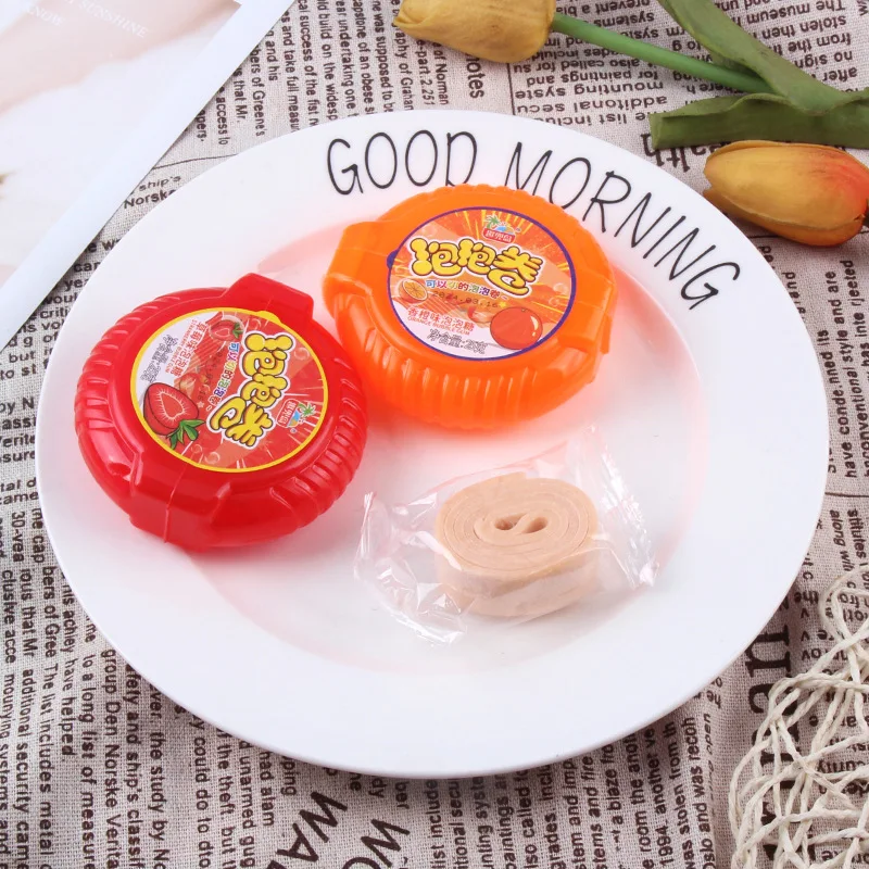 China Wholesale Snacks Fruit Flavour Chewing Gum Toy Candy Crazy Roll Bubble Gum