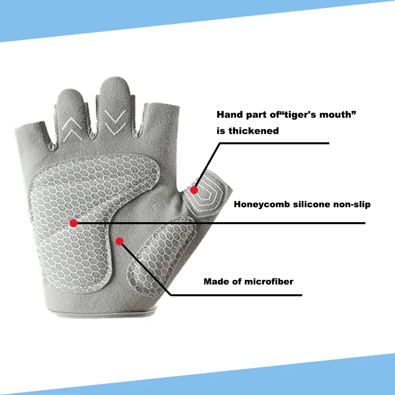 Fitness Half Finger Wear Resistant Breathable Gloves Cycling Outdoor Fitness Gloves Gym Gloves