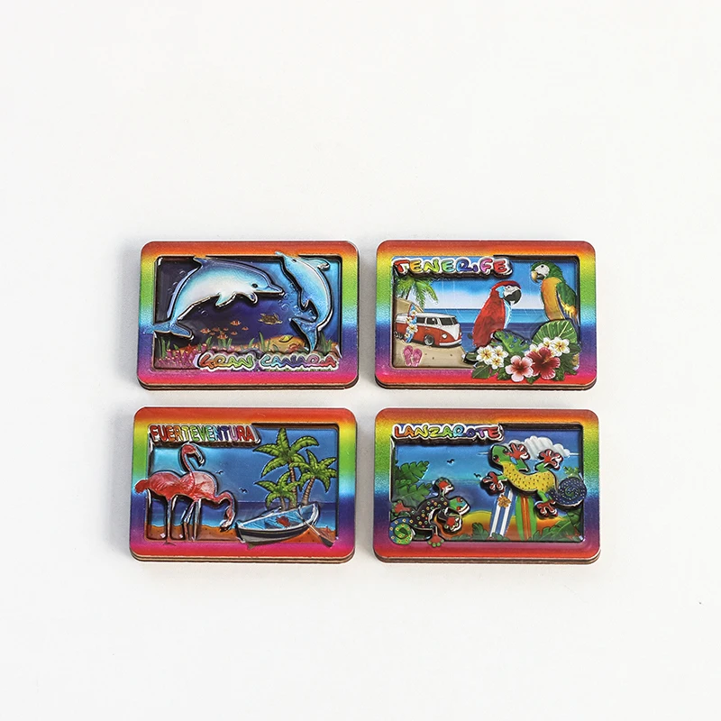 Factory supplier sevilla touist souvenir 3d wooden fridge magnet