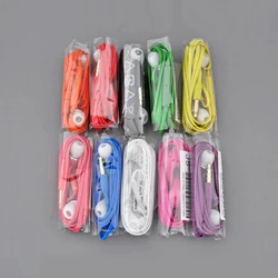3.5mm Earphone for J5 Samsung Galaxy S4 S5 flat noodle Earbuds With microphone Color Headset