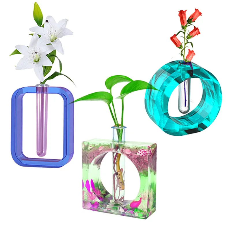A270 Geometric Nordic vase Plant Mold Propagation Tubes Resin Molds kit for Flower Arrangement North Europe epoxy resin molds