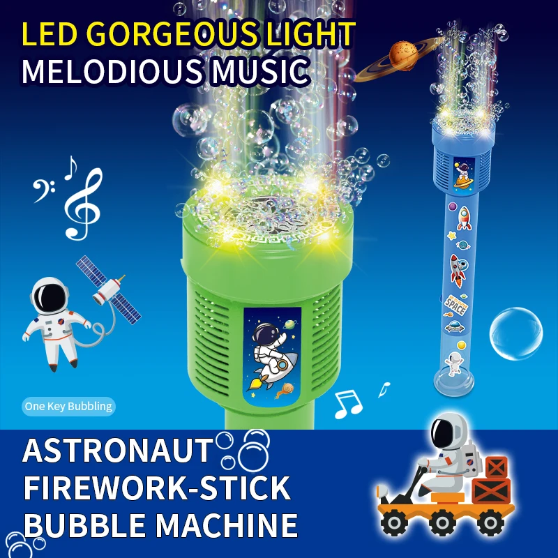 New Electric Space Led Music Bubble Stick For Kids Outdoor Toys With Light Music