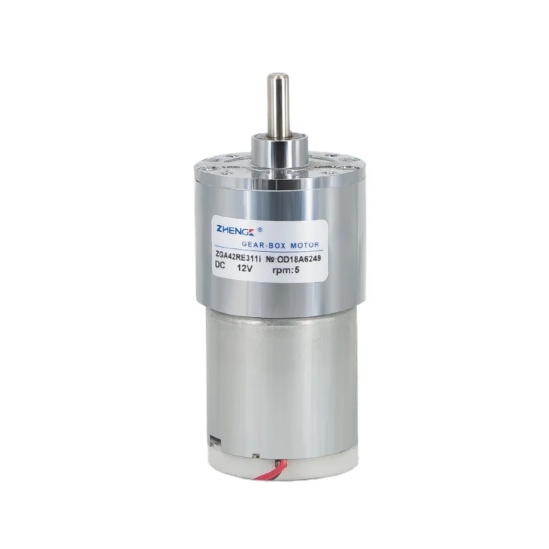 Zhejiang Zhengk DC Gear motor high torque 12v 24v ZGA42RE brushed motor with encoder Hot sale for wheelchair