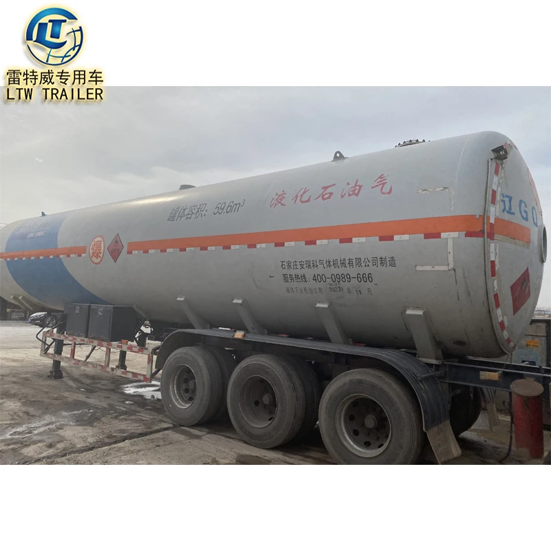 3 axles gas lLPG transport 45 m3 40000L USED lpg tanker truck semi-trailer for sale