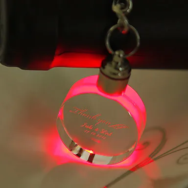 MH-YS053 personalized custom  crystal keyring LED light octangle crystal keychain