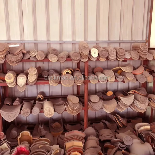 Clay mud roof tile mini plant automatic exterior cladding decoration brick forming machine  for bricks tiles molding