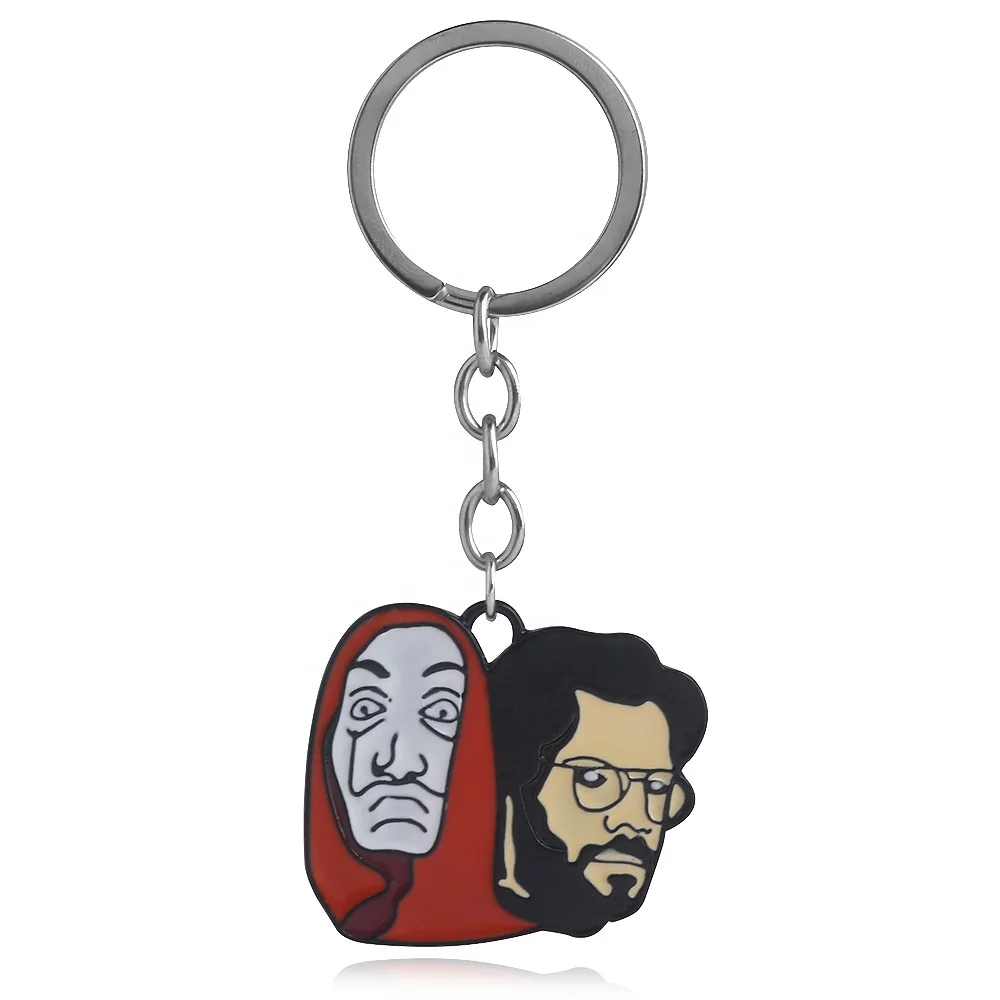 
The House of Paper Money Heist Keychain La Casa De Papel Salvador Funny Key Chain 