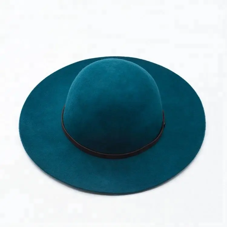 
Wholesale Women Round Crown Wool Felt Floppy Hat with 8cm Brim 