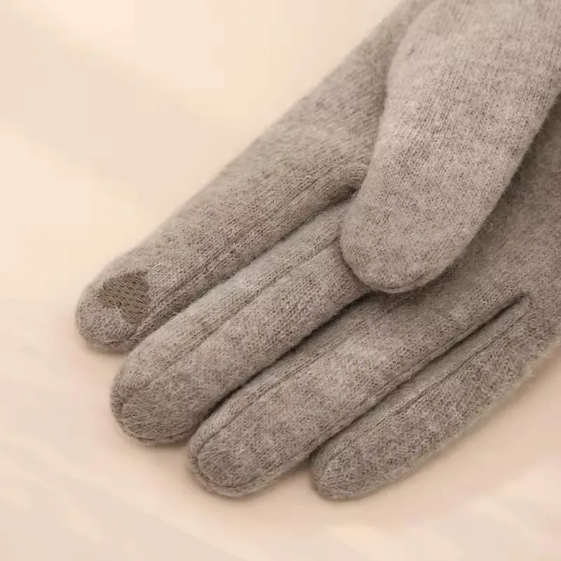 High quality thermal custom outdoor cycling fleece lining wool women winter warm gloves