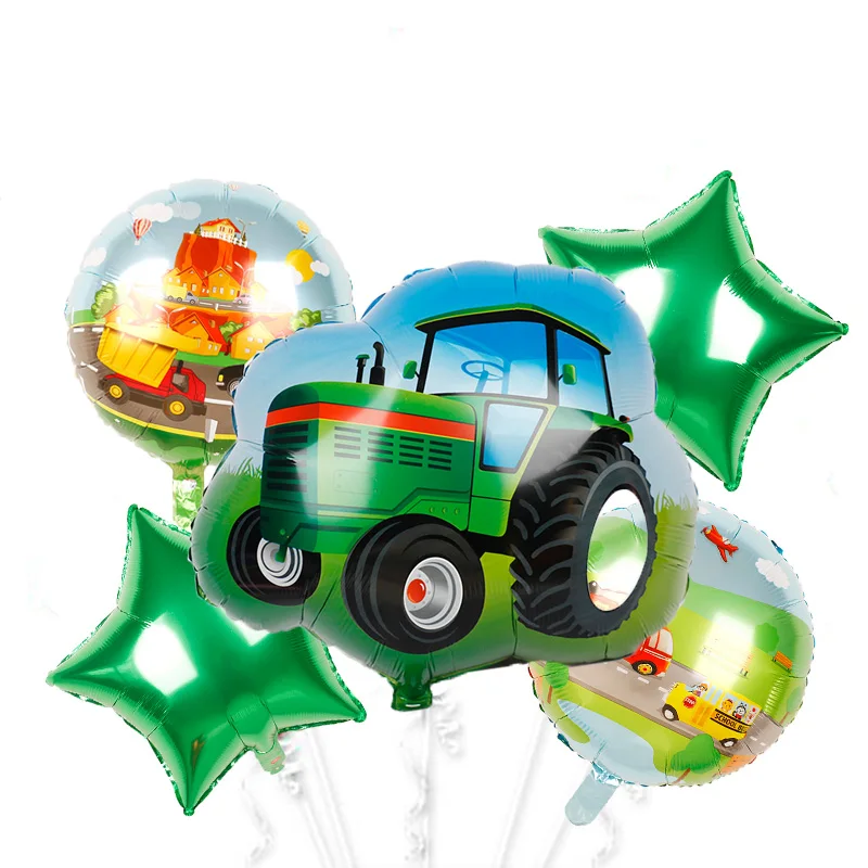 DJTSN Vehicle series balloons Happy Birthday kids Ice cart Party Decorations car baby gift tractor bulldozer Fire truck globs