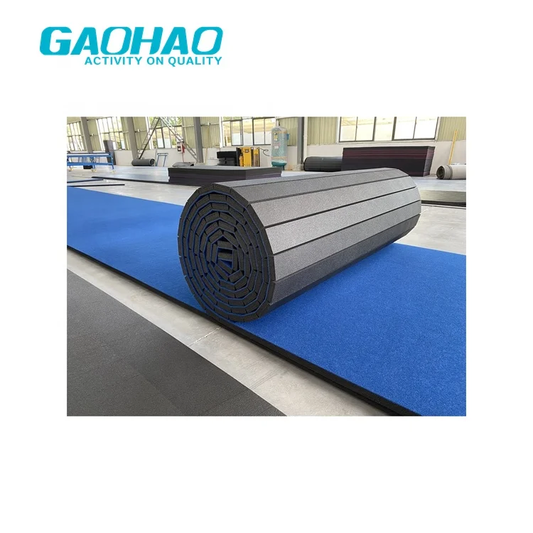 Gaohao sports FLEXI-Roll Bonded Carpet Mats for Gymnastics, Acrobatics Flexible Fitness Rolling Foam Mat tumble track
