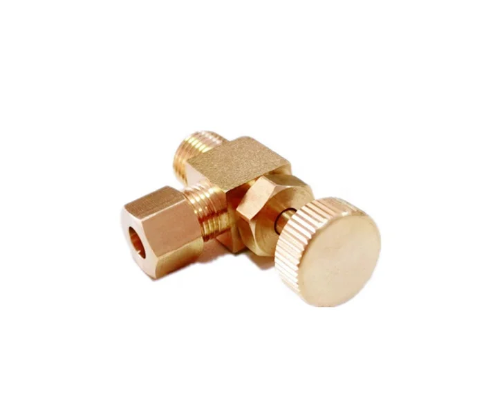 Lead Free Brass 1/4 NPT 90 Degree Angle Needle Valve With Brass Handwheel