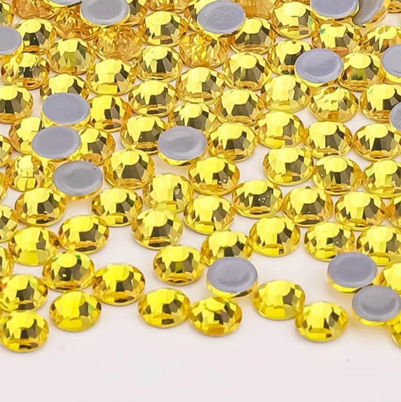 Ss6 8 10 12 16 20 30 Round Acrylic Gem Non Hotfix Nail Crystal Stone Glass Flatback Rhinestone For Crafts