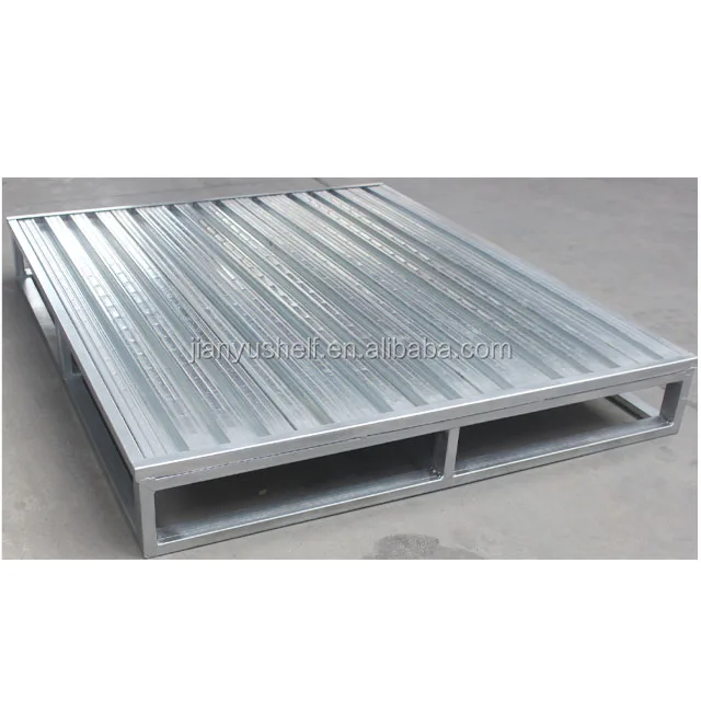 Steel pallet logistic storage two sided galvanized reusable metal shipping forklift factory iron pallets sheet metal pallet