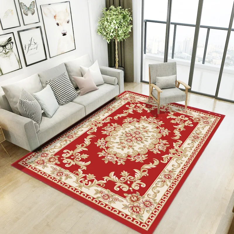 Luxury Handmade Woollen Carpet Red Carpet Rug Comfortable Sound Absorbing Features High-End Customised Living Room Office Door