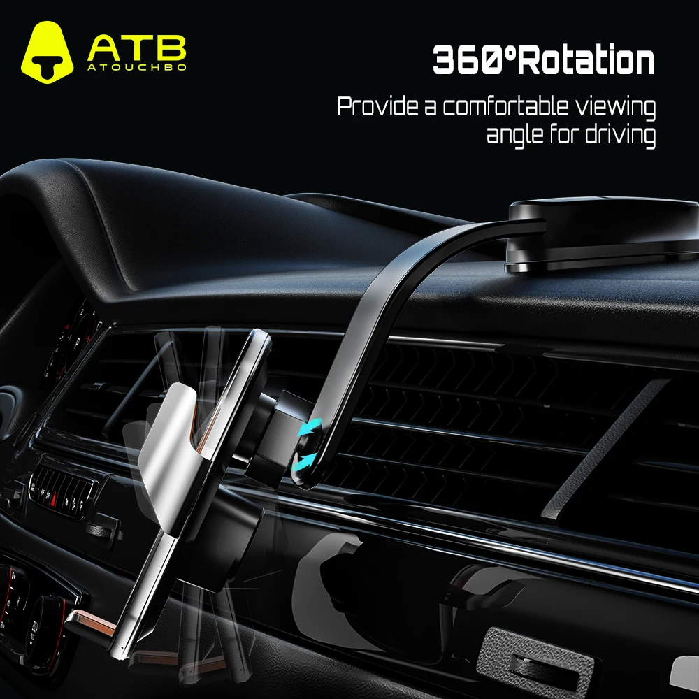 Phone Holder For Car Universal Dashboard Car mobile Phone Holder Magnetic Wireless Charging Phone Holder For iPhone 15 Pro Max