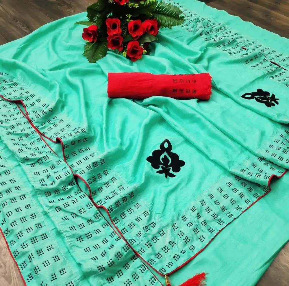 Very beautiful casual wear banarasi silk stone work Sari with blouse piece indian women wear low price wholesale surat.