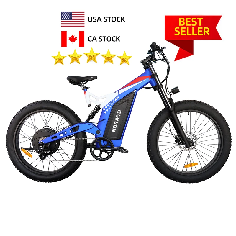 usa warehouse 1500w 48v  aluminum alloy 26inch  7 speed mountain bike electric bicycle fat tire 50km