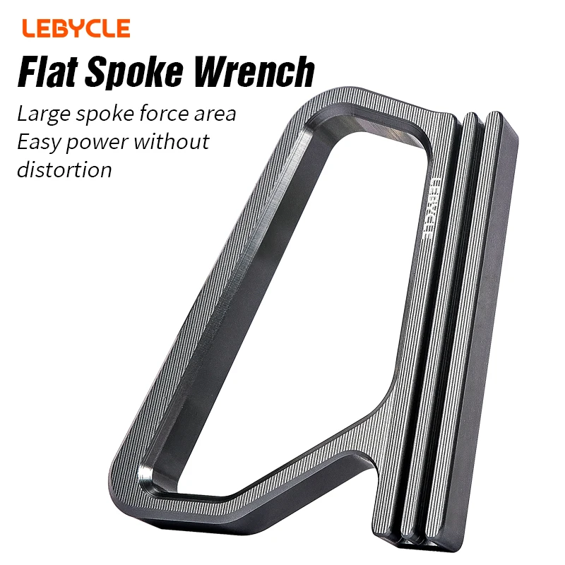 Lebycle Bicycle Spoke Tool Professional Bicycle Spoke Adjustment Tool Flat Spoke Wrench Long Handle Design for Wheel Maintenance