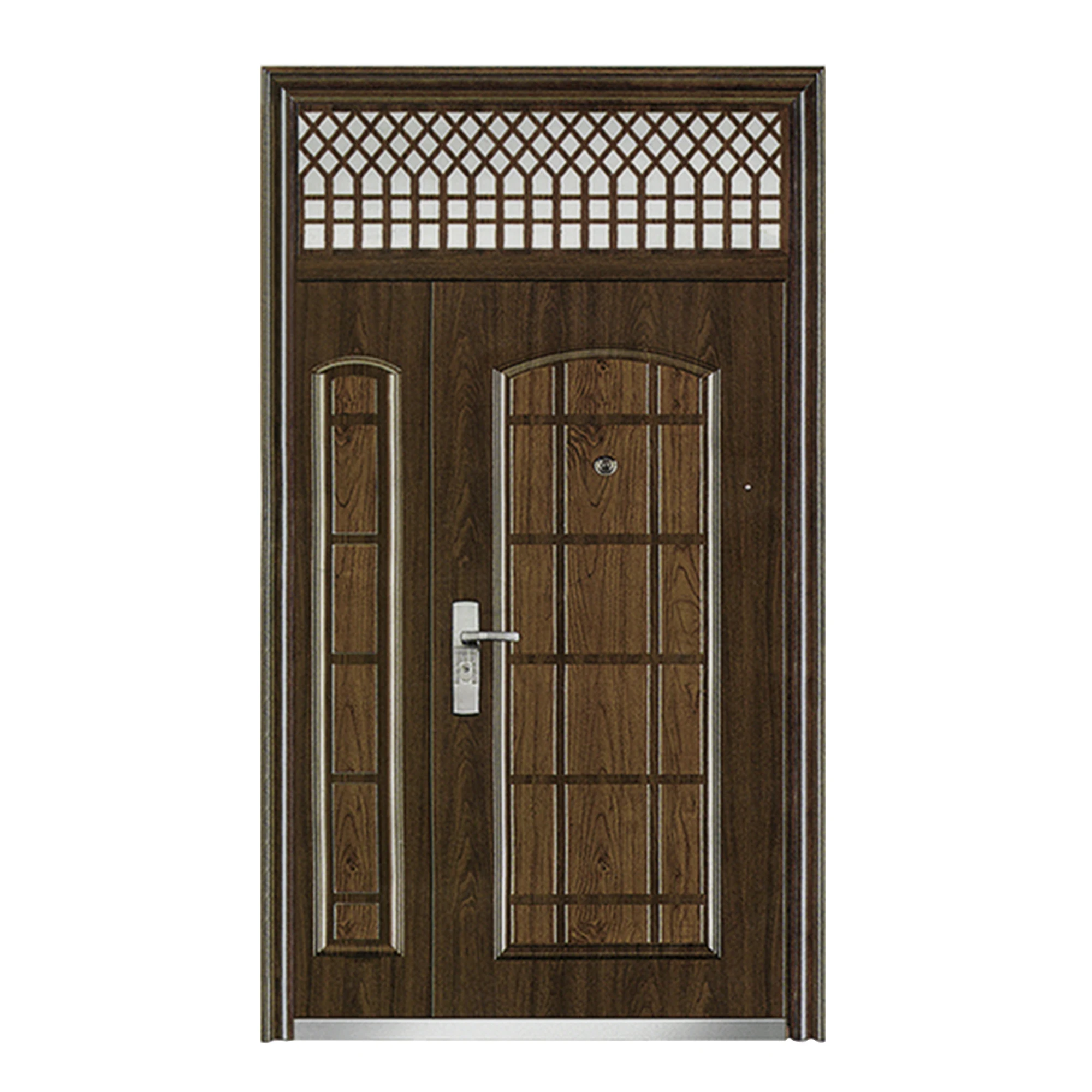 OEM Reasonable Price Stamped Steel Door Sheet Safety Exterior Wall Entrance Metal Steel Door Front Entry Door With Glass