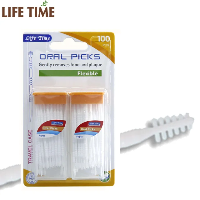 50/60pcs silicone plastic disposable High quality hot sale dental oral care interdental brush tooth pick toothpick
