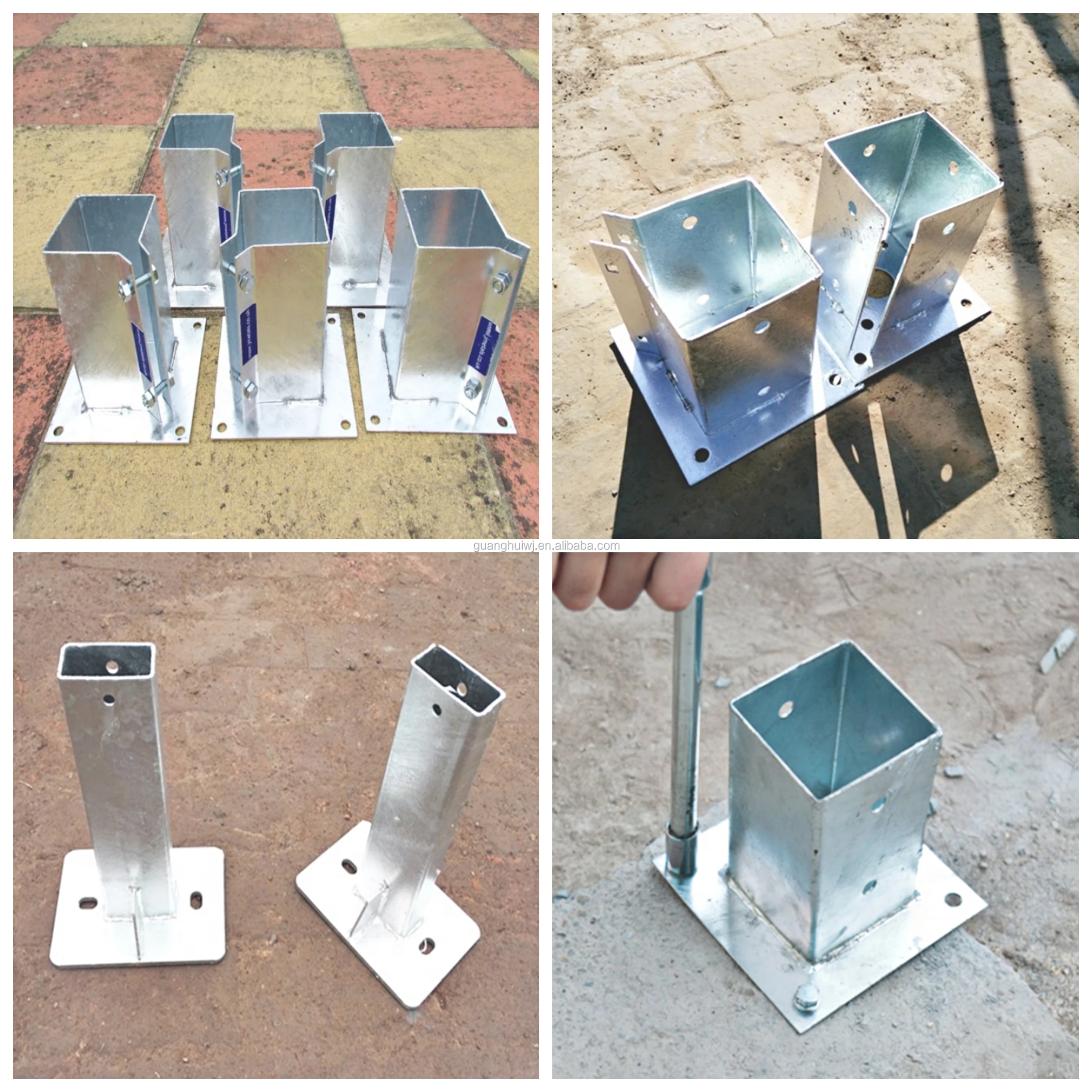 Metal Galvanized/Powder Coated Square Post Anchor