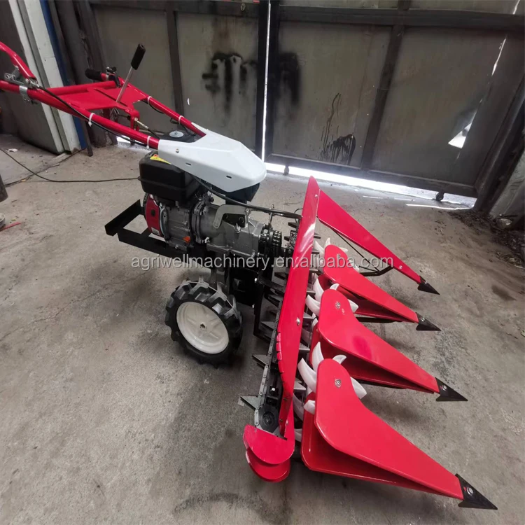 Mini Reaper Harvester for Rice Wheat Paddy Corn Farm Tractor Drive Combine Corn Reaper with Used Engine Grain Harvester
