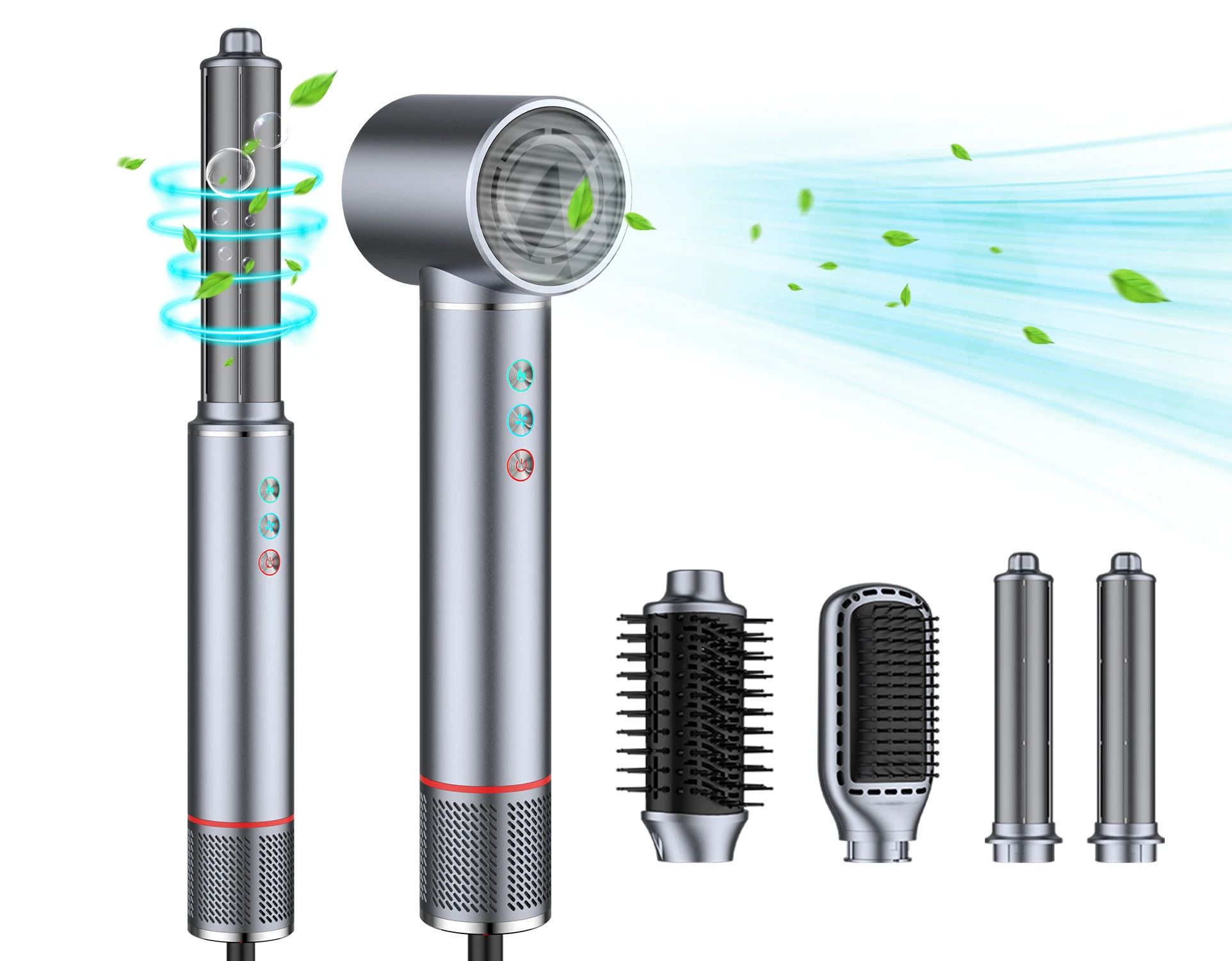 100 Million Negative Ions Ionic BLDC High Speed Hot Air Brush Hair Styler Dryer Brush