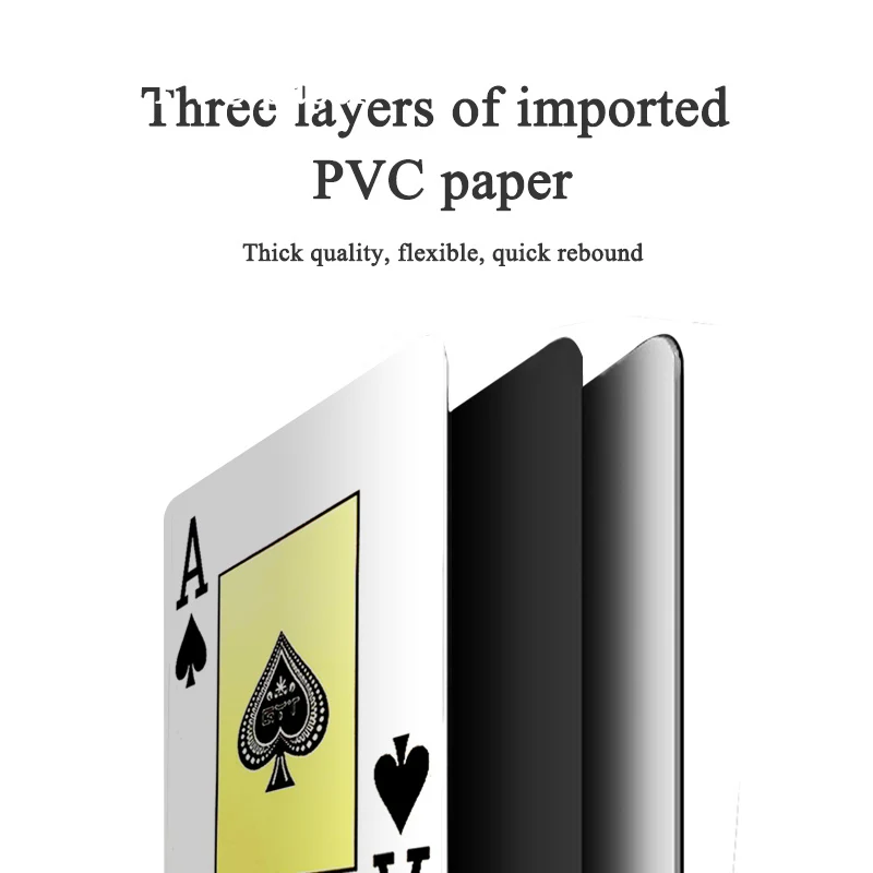 Texas hold em pvc big font word 100%  plastic custom printing poker cards playing cards