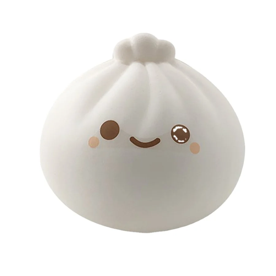 4119 Factory OEM Stuffed Simulation Plush Steam Bun Food Stress Relief Squeeze Toy For Child Kids