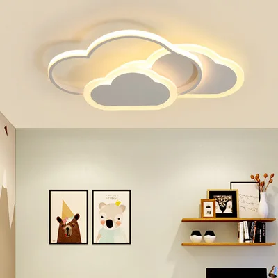 Modern White LED Ceiling Lamp For Kid Bedroom Children Home Indoor Simple Creativity Design Cloud Chandelier