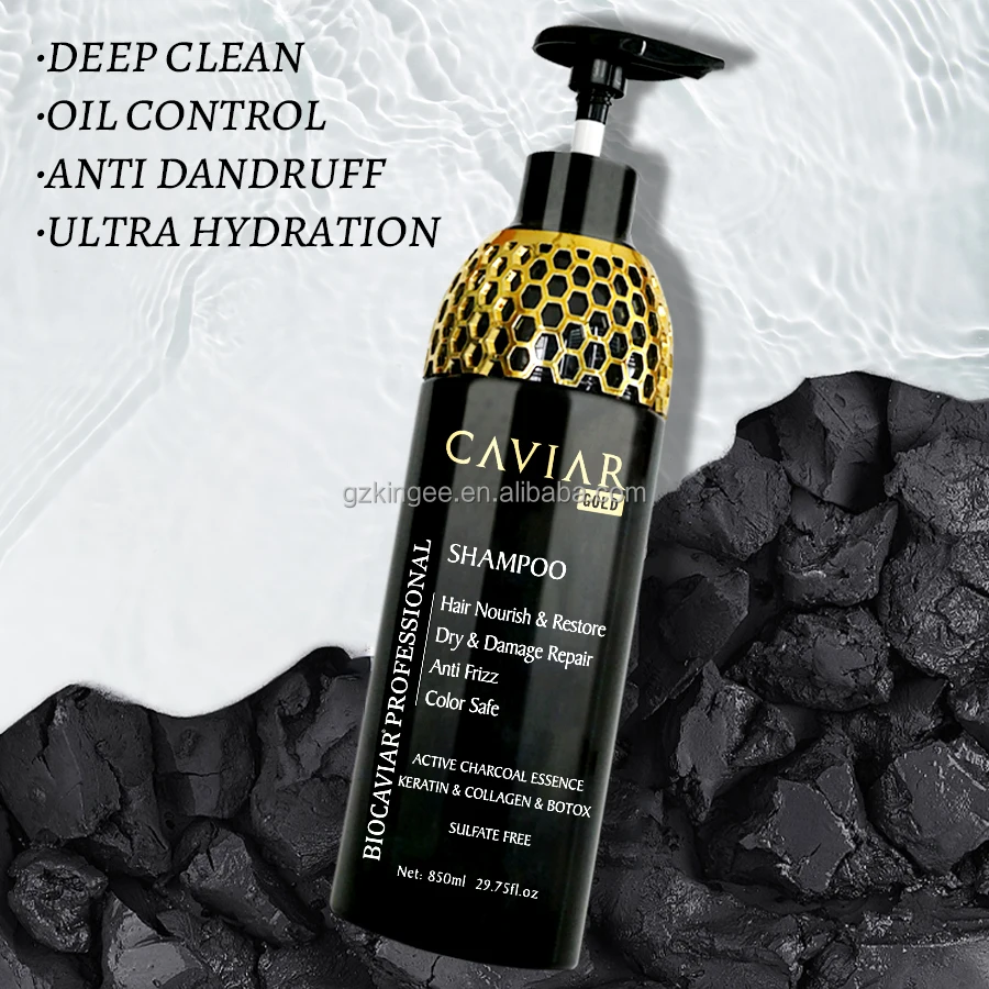 2022 New Formula Deep Clean Black Cream Gold Biocaviar Hair Shampoo Rich  Keratin Protein for Oil Control Anti Dandruff