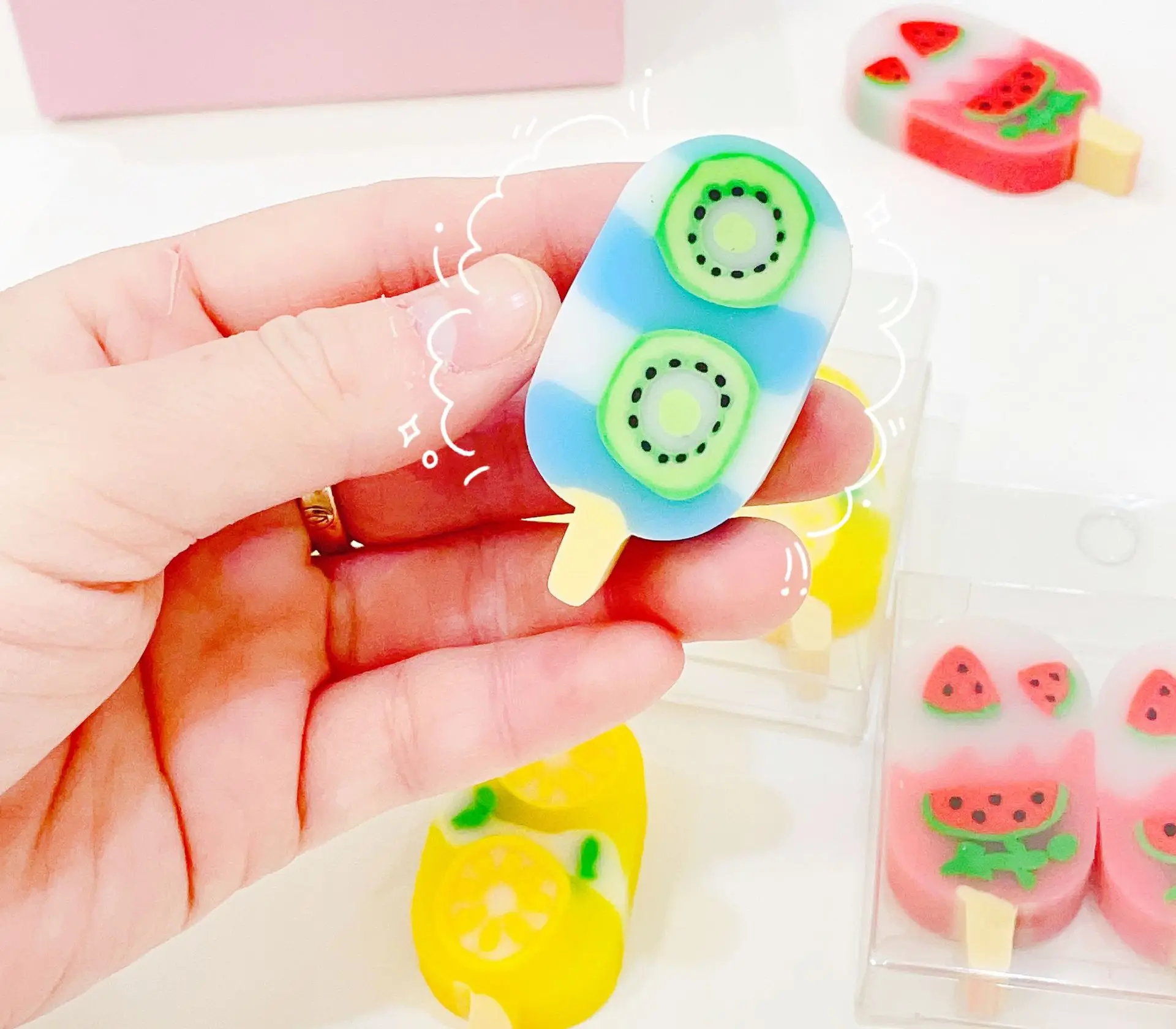 School supplies Stationery Kids Students Cute Summer fruit Ice Cream Eraser