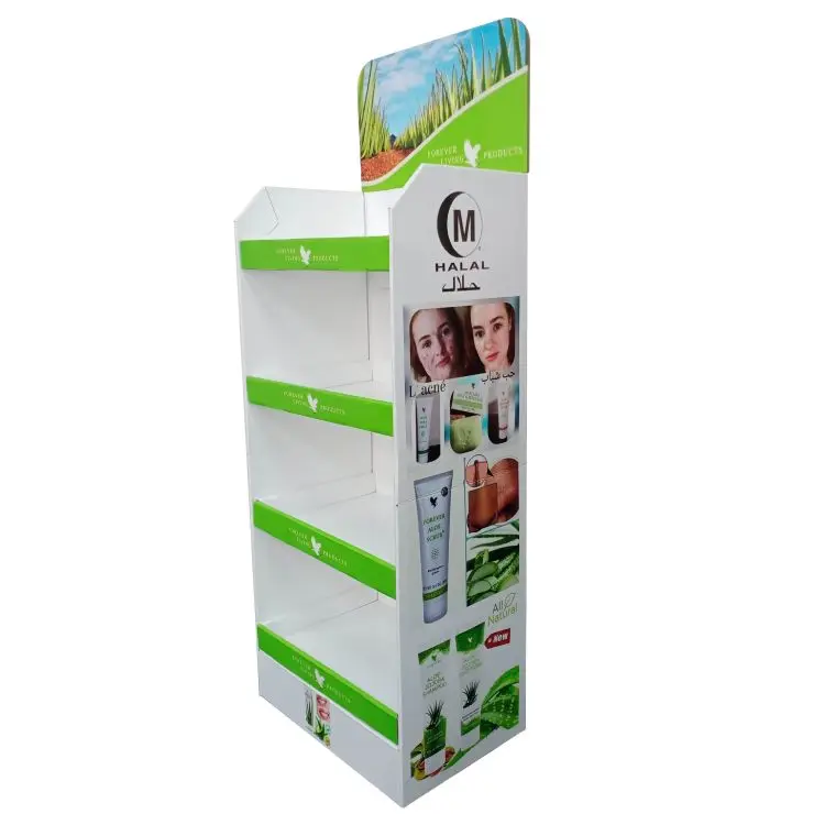 Factory direct sale display racks shelves high-quality 3-layer full-color printed cardboard paper display stand shelf
