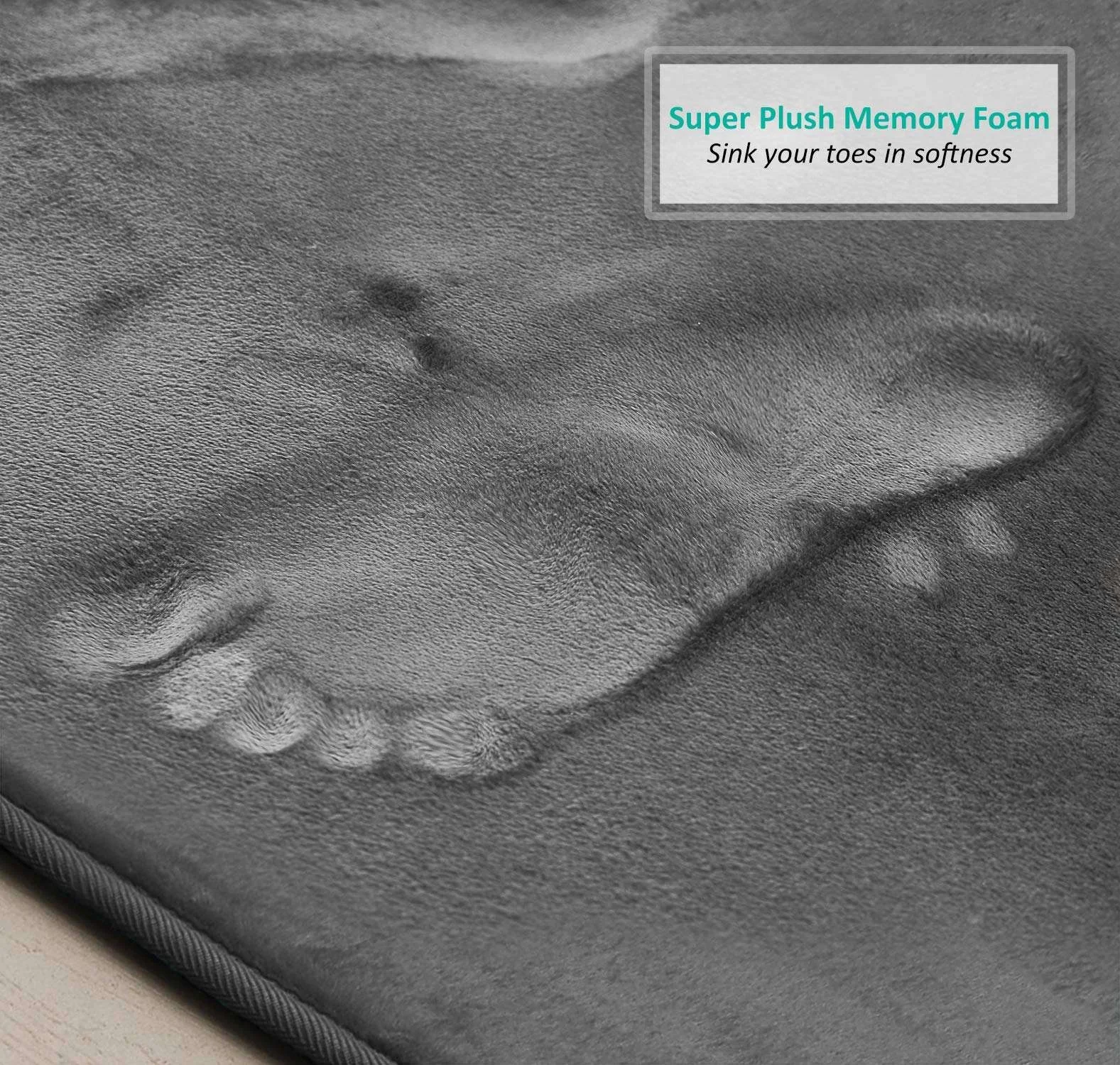 3/4 inch Genteele Bath Mats Microdry Memory Foam Bath Mat Non Slip Absorbent Super Cozy Velvet