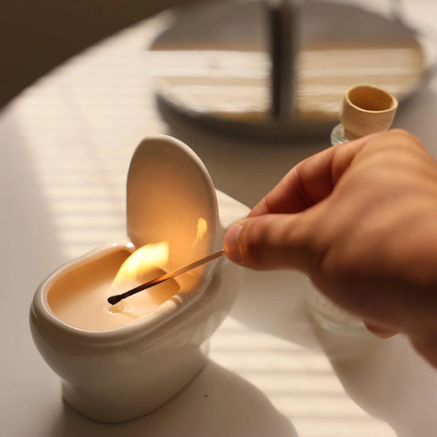 Creative Funny Toilet Modeling Customized Benediction Paraffin Wax Handmade Decorations Fragrance Aromatherapy Scented Candles